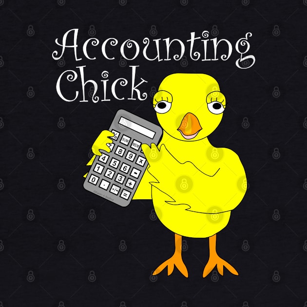 Accounting Chick White Text by Barthol Graphics